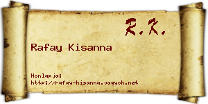 Rafay Kisanna névjegykártya